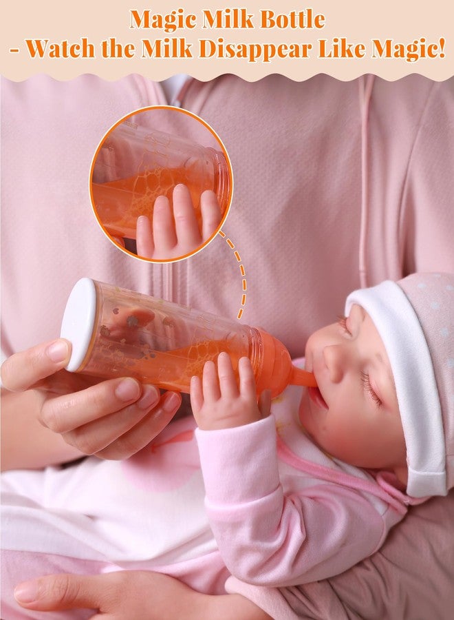 BABESIDE مجموعة إكسسوارات دمية بيبي سايد - مجموعة من 10 قطع لإطعام ورعاية الدمى من 12 إلى 15 بوصة، تتضمن زجاجات حليب، لهاية، مرايل، حفاضات، وإكسسوارات للعب التخيلي للأطفال - Image 2